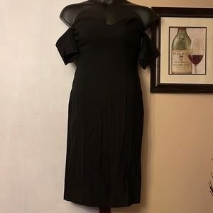 Black midi cold shoulder dress